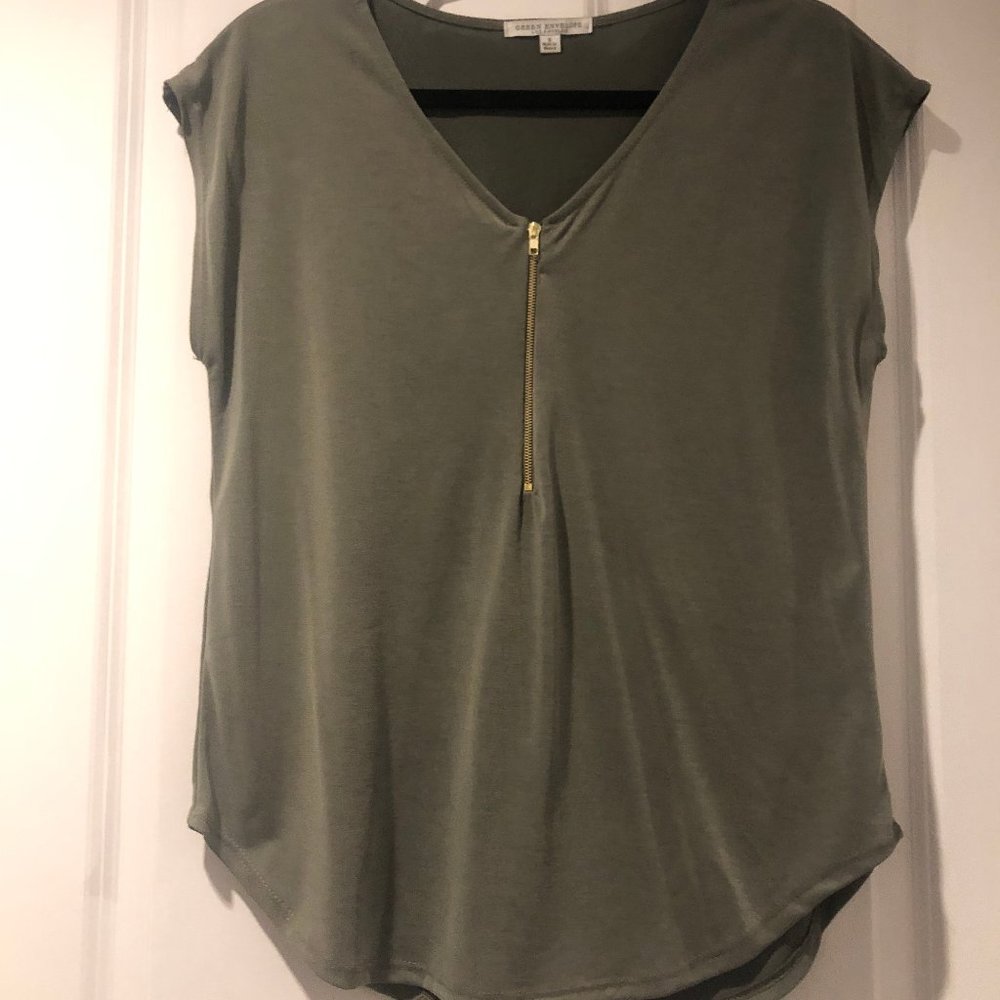 Green Sleeveless Blouse